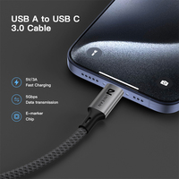 Kabel USB A ke C 3.0 Sudut 90 Derajat Kabel VR 5V 3A Tipe C USB Pengisian Cepat Kabel Data untuk Ponsel ke Ps5 Android