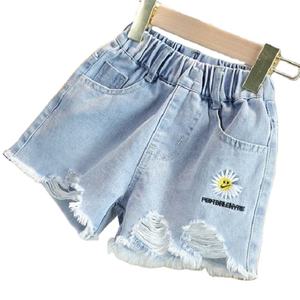 Verano niños borla rasgada niñas pantalones cortos de mezclilla Nueva moda Pantalones calientes de mezclilla - Product Image 1
