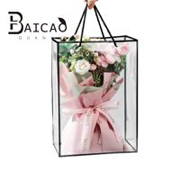 Tas Hadiah Transparan Berjendela - Tas Kemasan Hadiah Bunga Hari Guru, Tas Hadiah Tangan, Gaya Ins