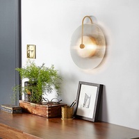 Lampu Dinding LED Besi Kaca untuk Restoran, Kamar Tidur, Hotel, Ruang Tamu, Latar Belakang, Gaya Nordic Sederhana