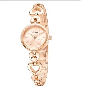 las mujeres relojes de oro de lujo Suppliers-Reloj de pulsera de aleación de lujo con movimiento japonés para mujer, pulsera de cuarzo con logotipo personalizado, gran oferta