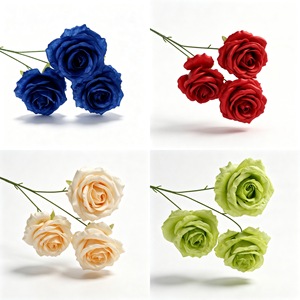 ดอกไม้ประดิษฐ์เทียนฉี แอนนาโรส โพลีเอสเตอร์ ก้านเดี่ยว สีเหลือง สีฟ้า สำหรับตกแต่งบ้าน งานแต่งงาน ฉากดอกไม้ติดผนัง - Product Image 4