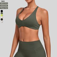 Soutien-gorge de sport moulant pour femme, avec bretelles réglables, maintien et effet push-up, idéal pour le yoga, la course, les activités de plein air et la gym