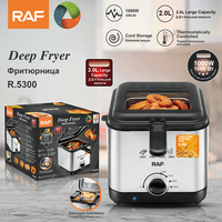 Friteuse Électrique Professionnelle 2L avec Panier Amovible en Acier Inoxydable et Fenêtre Visible pour Cuisine Domestique R.5300