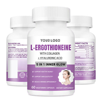 Complément Anti-Âge Adulte en Gros : Capsules de L-Ergothionéine Pure et Collagène (60 Capsules par Flacon) pour la Santé Cellulaire