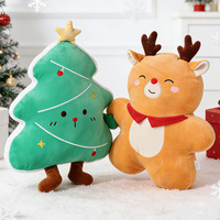 Vente en gros de peluches douces Kawaii de Noël, bonhomme de neige, Père Noël, coussin en peluche, jouets en peluche, décoration de Noël pour la maison, cadeaux de fête de Noël