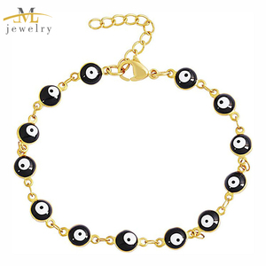 JML Gran Oferta Oro Laminado <span class=keywords><strong>14K</strong></span> Pulsera de Ojo Turco Azul de la Suerte para Hombres y Mujeres - Product Image 6