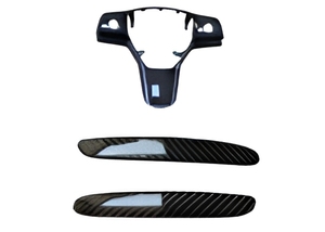 Kit de volant à <span class=keywords><strong>3</strong></span> branches pour <span class=keywords><strong>Tesla</strong></span> <span class=keywords><strong>Model</strong></span> <span class=keywords><strong>3</strong></span>/Y, revêtement en fibre de carbone brillant/mat, accessoires de volant - Product Image 2
