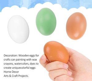 Nhân Tạo Chơi Nhà Bếp Thực Phẩm Trẻ Em 6Cm Trứng Bằng Gỗ Đặt Cho Trứng Phục Sinh Hunt DIY Craft Trứng Cho Lễ Phục Sinh Trang Trí - Product Image 4