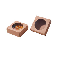 Boîte d'emballage de savon en papier kraft couvercle transparent avec fenêtre transparente à usage industriel recyclable