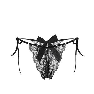 رائعة مثيرة الدانتيل الأزهار ثونغ السيدات سراويل شبكة الغزل منظور النساء الشابات Hot T السراويل g-string ثونغ - Product Image 1