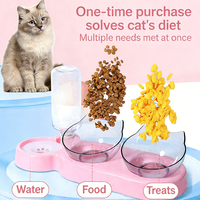 Bol 2-en-1 pour chat et chien, fontaine à eau circulante automatique, distributeur de nourriture, bol intégré anti-bave pour animaux de compagnie