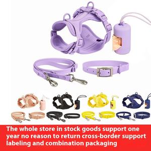 Solid Pattern PVC Pet Leash Collar Bänder Gepolsterte Dog Tactical Harness Anti-Bite Anti-Escape-Funktionen für aktive Hunde - Product Image 3