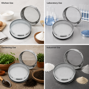 Tamis à farine cylindrique en acier inoxydable 304 avec base évasée et corps rainuré pour poudre de cuisine - Product Image 6