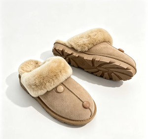 Bottes de neige pour femmes, bottes d'hiver en peau de mouton, à enfiler, doublées de peluche, bout fermé, semelle en caoutchouc antidérapante, chaussures plates de couleur unie - Product Image 2