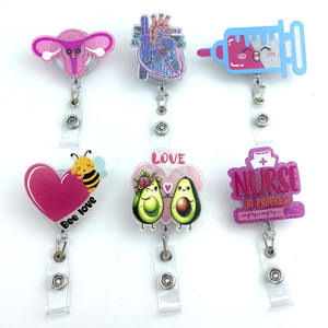 Medicina personalizada asistente médico regalo acrílico enfermera nombre etiqueta insignia carrete brillo titular retráctil enfermera cocodrilo Clip insignia - Product Image 1