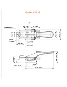 Abrazadera de palanca de acción de pestillo de acero GH-40323, Clip de captura de Autobloqueo con perno en U de liberación rápida, capacidad de 360 libras para montaje industrial - Product Image 4
