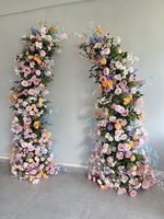 Coloré soie Rose fleur mur pour mariage Floral fond scène accessoires jardin arc toile de fond décor Floral thème