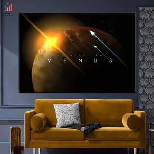 Earth and Solar System Planets Wall Art Pictures Mars Jupiter Saturn print Posters Canvas Painting For Classroom Home Decor