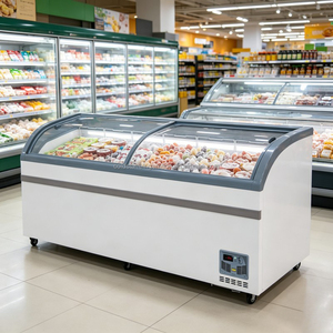 Customizable Supermarket Horizontal Island Display Freezer Commercial Large Capacity Refrigerated Cabinet - Product Image 2