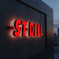 Letras 3D Personalizadas de Acrílico con Iluminación LED Frontal, Letrero con Logotipo de Empresa, Control Remoto, IP54 Impermeable, Luces Multicolor para Edificios/Tiendas