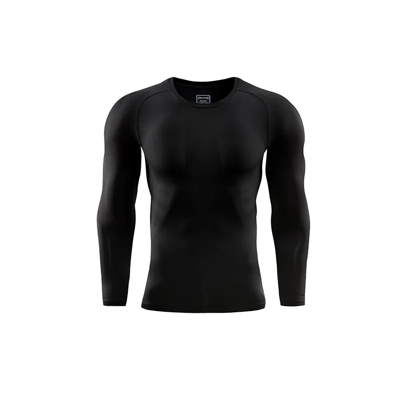 Hot Sale Fitness Quick Dry Men Long Sleeve Baselayer Running Sports Plain T Shirt Men Thermal Muscle Gym Compression Clothes