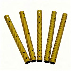 SHENYU High Strength Carbon Fiber Tube 25*23mm 1000mm Long Gold Electroplated Cloth Surface - Product Image 2