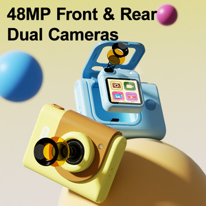 Nuovissima Fotocamera per Bambini a Tema Cartone Animato 2026, Set Regalo 3 Pezzi, Fotocamera Orologio Multifunzione HD Video/Foto con Angolo di Visione a 180° °   Lente Rotante - Product Image 3