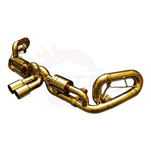 Vortex Gold Coated Stainless Steel Valved <b>Exhaust</b> System with Dual Tips for Porsche 911 991 GT3 4.0L 2014-2019 Bolt-On Upgrades - Product Image 4
