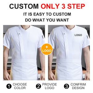 Uniforme <span class=keywords><strong>de</strong></span> travail <span class=keywords><strong>personnalisé</strong></span> avec logo pour la restauration rapide, divers restaurants, restauration hôtelière, <span class=keywords><strong>veste</strong></span> <span class=keywords><strong>de</strong></span> chef - Product Image 4