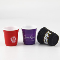 2oz Petit gobelet réutilisable Mini Party Cups 60ML SHOT CUP NOIR AVEC INTÉRIEUR BLANC
