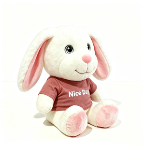 Peluche de lapin personnalisée, lapin en peluche, adorable peluche de lapin, lapin en peluche assis, peluche de lapin avec chemise - Product Image 5
