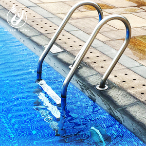 Couronne d'eau en acier inoxydable main courante de sécurité antidérapante échelle durable adaptée aux accessoires de piscine de parc aquatique de piscine - Product Image 3