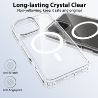 Coque de téléphone transparente anti-rayures pour iPhone 16 Pro Max, coque de téléphone portable magnétique transparente, coque de téléphone portable antichoc