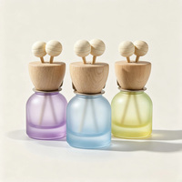 Diffuseur de parfum pour voiture en verre transparent en forme de balle givrée colorée, avec bouchon à vis, 8 ml