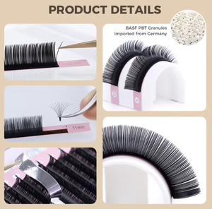Pestañas Postizas de 0.05mm, Extensiones de Pestañas Individuales, Volumen Superfino, Curvatura Mixta, para Artistas de Pestañas - Product Image 3