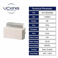 Connecteur automobile 1318382-2 WX-110D 28 broches, angle droit 90 degrés, pas de 2,2 mm, 2,5 A, 12 V, PBT UL94 V-0, OEM ODM personnalisé