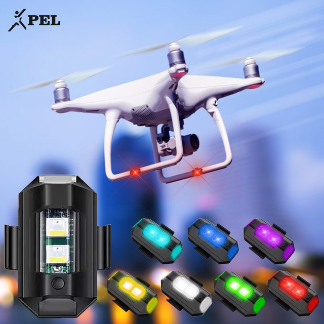 PEL Universal Auto Accessories Mini Led Motorcycle Rear Tail Strobe Light Drone LED Warning Lights with USB Charge