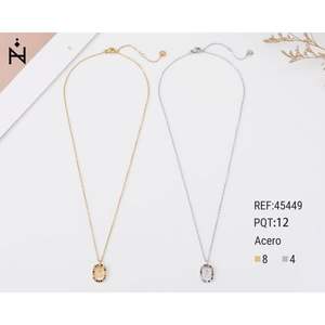 Collier pendentif en S, or, argent, acier, ovale, zircon, chaîne serpent, bijoux de mode unisexe, cadeau quotidien - Product Image 1