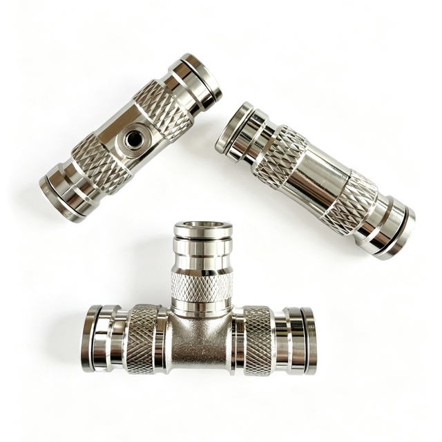 High Pressure Fog Mist Cooling System Nozzle Pipe Quick Connect  Quick Coupling Tee Connector
