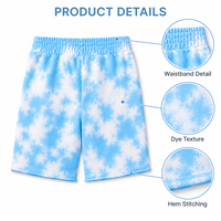 Shorts de bain tie-dye en gros, 100 % coton French Terry épais, écologiques, respirants, pour hommes, taille élastique, OEM ODM