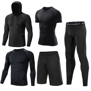 Ropa deportiva de compresión ajustada para hombre, ropa deportiva para gimnasio, entrenamiento personalizado, correr, conjuntos de absorción de sudor de secado rápido para hombre - Product Image 1
