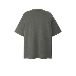 เสื้อยืดสตรีทแวร์ฮิปฮอปทรงบ็อกซี่ผ้าฝ้าย 100% คุณภาพสูงแบบสั่งทำพิเศษสำหรับผู้ชาย สไตล์วินเทจลำลองทรงหลวม เป็นมิตรกับสิ่งแวดล้อม ระบายอากาศได้ดี - Product Image 2