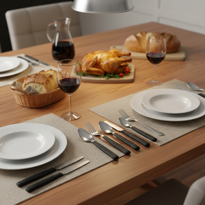 Set di 6 coltelli da cena seghettati in acciaio inossidabile con lunghezza di 10 cm per il tuo tavolo - Product Image 3