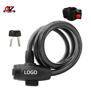 High Security Bicycle <b>Lock</b> 12mm Thick Steel <b>Cable</b> Anti Theft Bike <b>Lock</b> <b>with</b> Mounting Bracket - Product Image 4