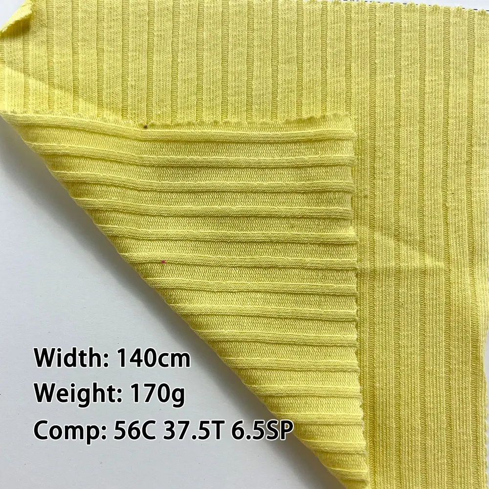 Vận Chuyển Từ Trung Quốc 160G 8*5 Gân Vải 56 Cotton 37.5 Polyester 6.5 Spandex Đàn Hồi Cao Mùa Hè Vải Cho Cô Gái 'Phù Hợp Với