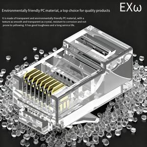 데닉시 RJ45 8P8C 일체형 비차폐 네트워크 크리스탈 헤드, 8p8c 금도금 비차폐 네트워크 광대역 커넥터 헤드 - Product Image 3