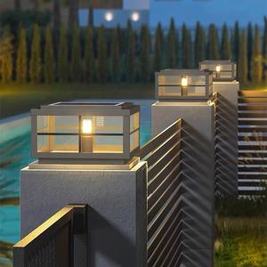 ไฟเสาโลหะกันน้ำระดับ IP65 สำหรับวิลล่าและสวน ขนาด 25/30/40/50 ซม. ไฟ LED พลังงานแสงอาทิตย์สำหรับภายนอกอาคาร พร้อมเซ็นเซอร์ตรวจจับแสง - Product Image 2