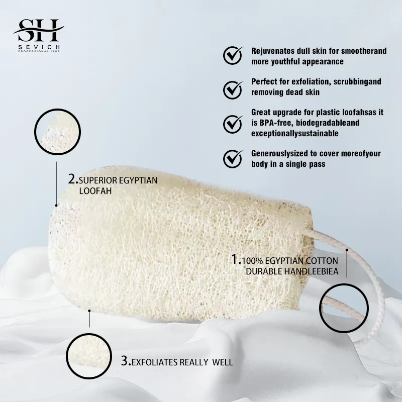 Spugna da bagno naturale superiore egiziana personalizzata 2 In 1 spugna biologica vegana per il corpo Luffa