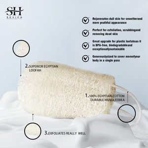 Spons mandi Loofah Mesir kustom alami Superior 2 In 1 spons Luffa organik tubuh Vegan - Product Image 5